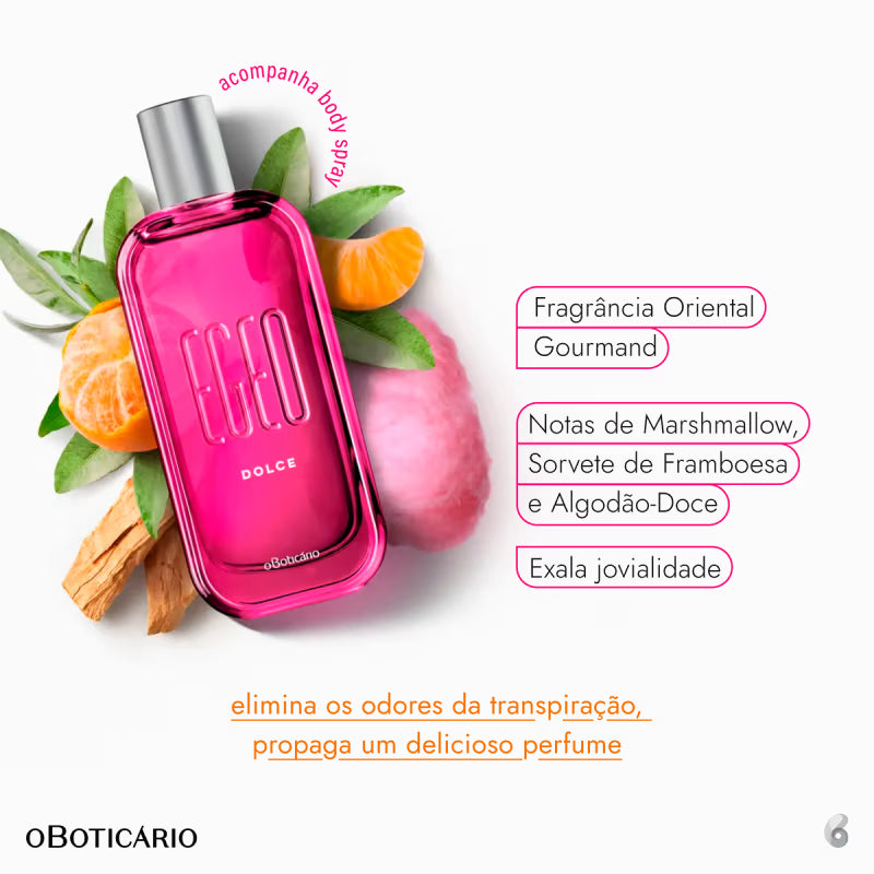 Conjunto Egeo Dolce o Boticário Feminino - Desodorante Colônia 90ml + Body Spray Desodorante 100ml