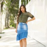 Saia Evangélica Jeans Lavinia