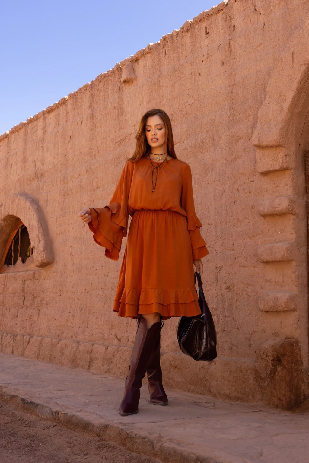 Vestido Babados Dunas