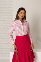 Camisa Listrada Celeste