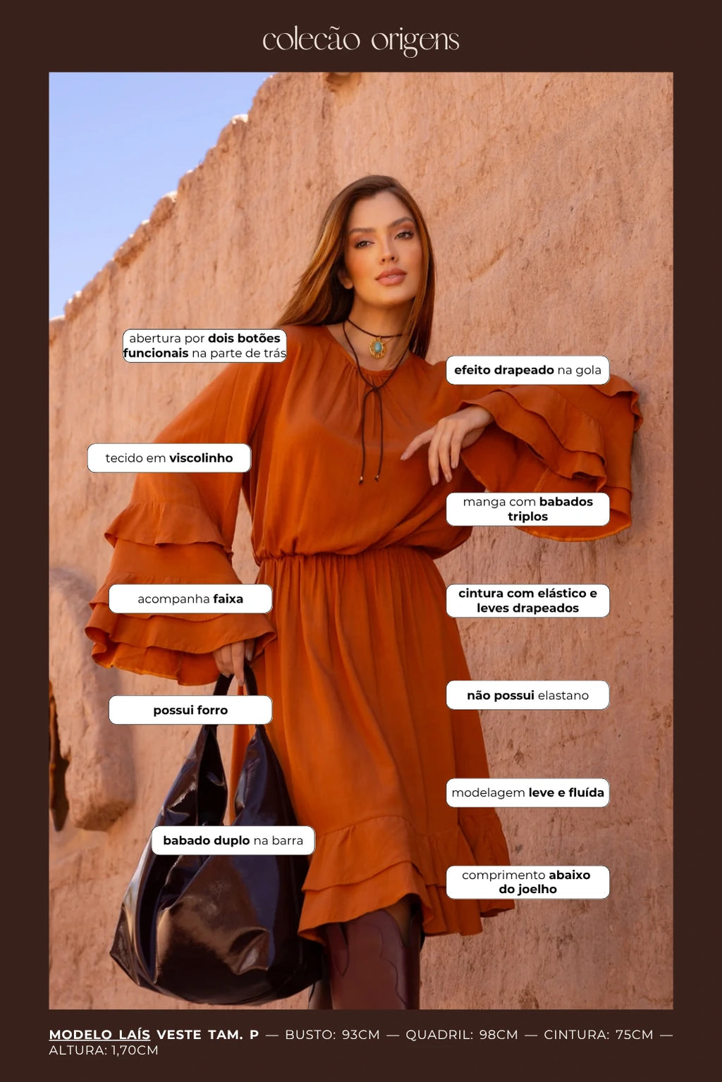 Vestido Babados Dunas