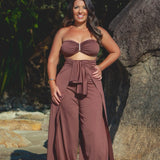 Conjunto Top & Saída Alaya - Marrom