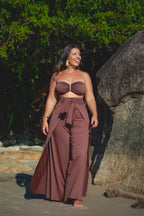 Conjunto Top & Saída Alaya - Marrom