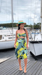 Conjunto Top & Saída Alaya curta - Tropicália verde