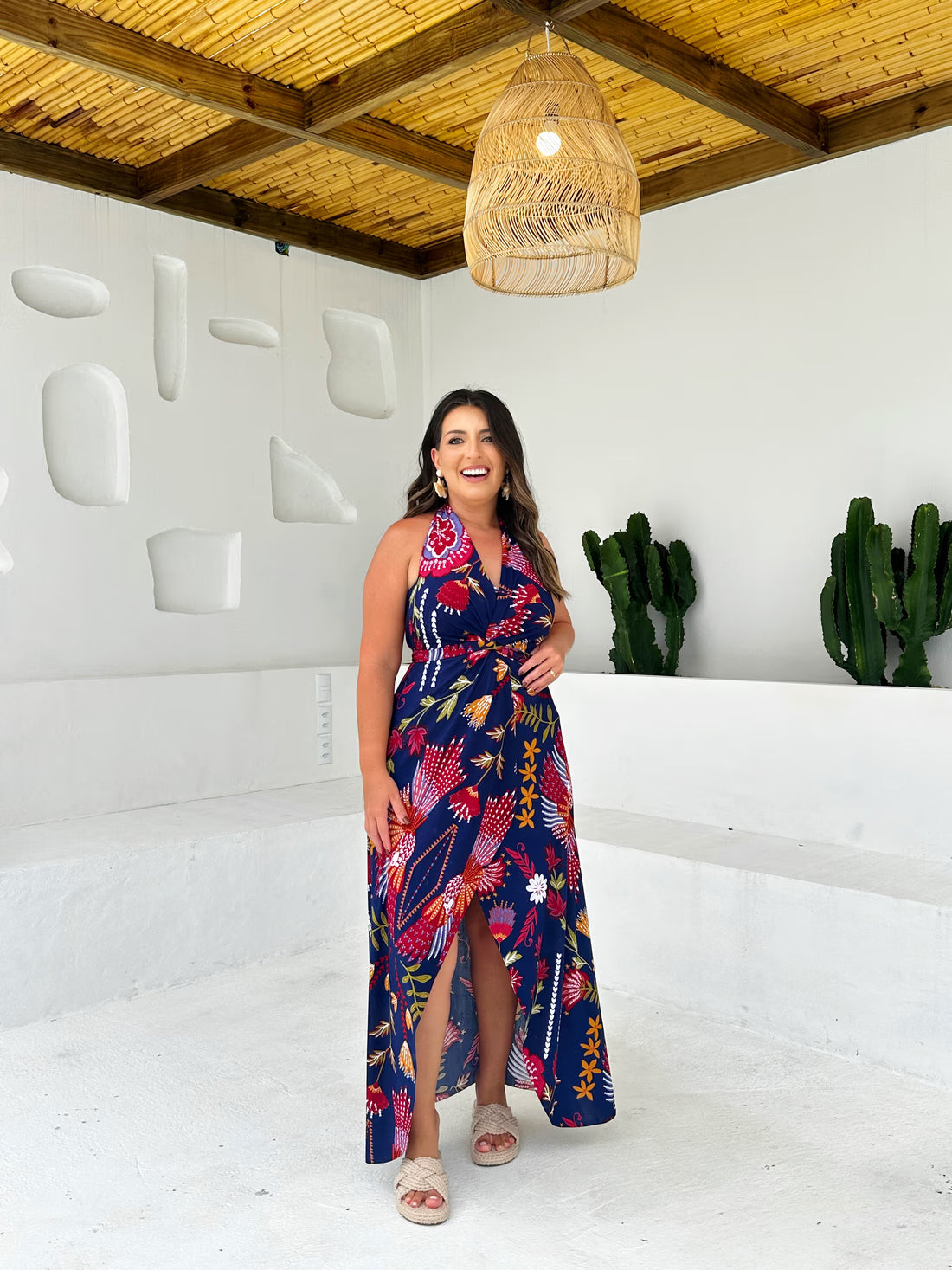 Conjunto Top & Saída Alaya curta  -  Paraíso Pintado Azul