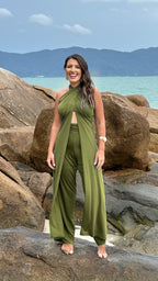 Conjunto Top & Calça/Macacão - Verde Bandeira