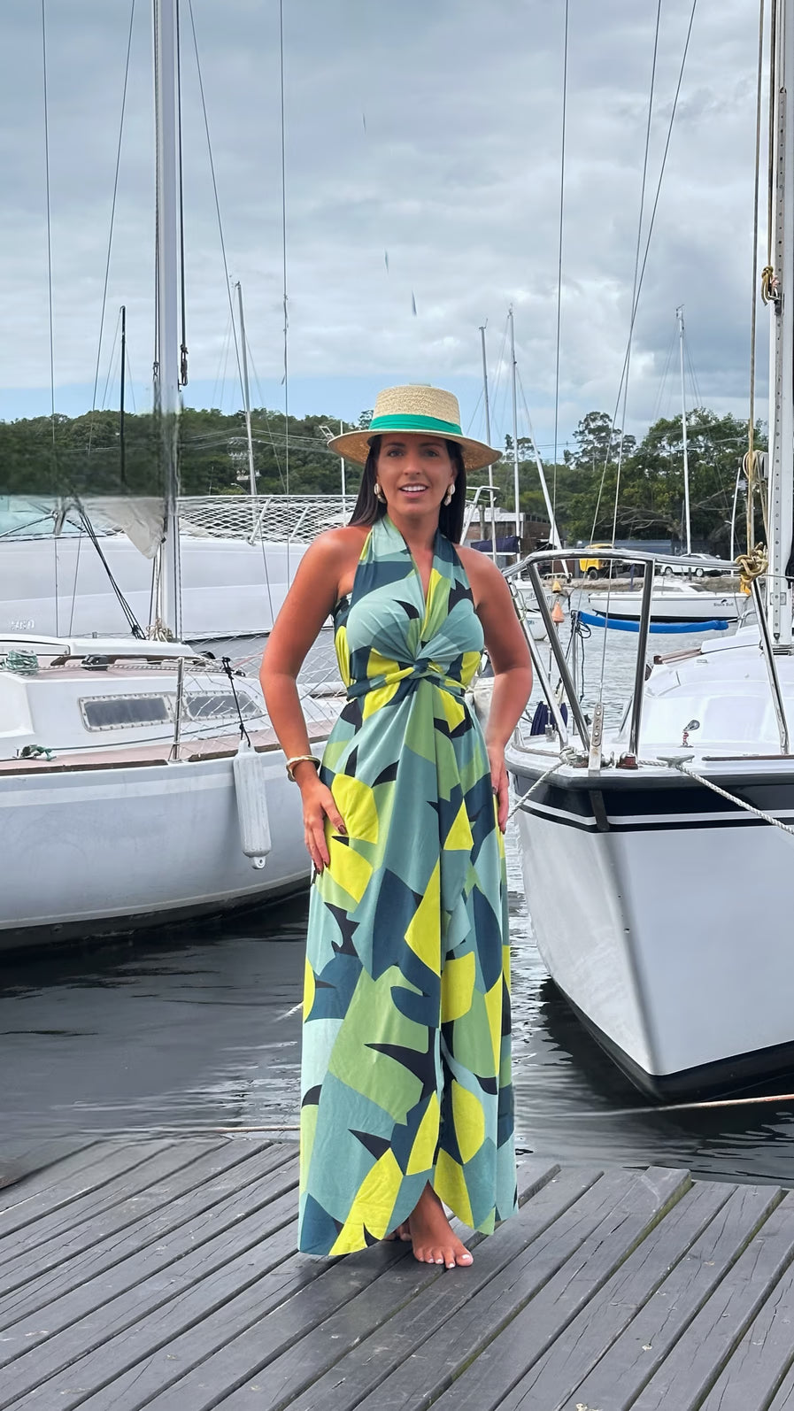 Conjunto Top & Saída Alaya longa - Tropicália Verde