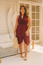 Conjunto Saída Alaya curta & top - bordô