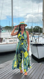 Conjunto Top & Calça Macacão - Tropicália Verde