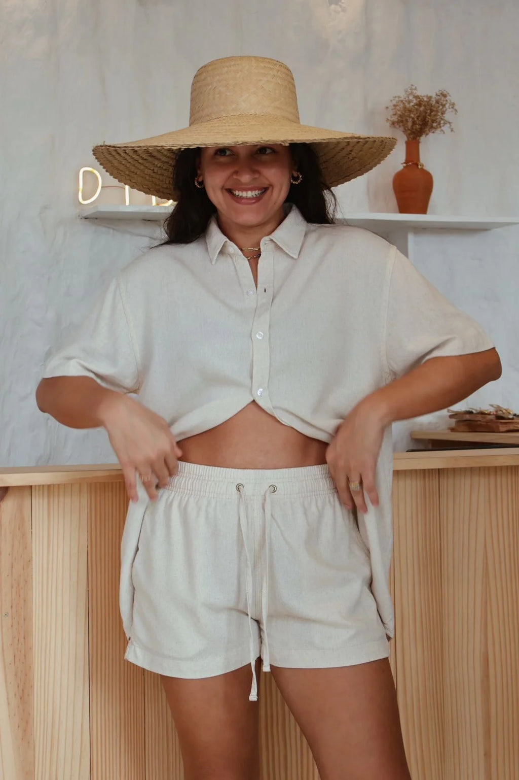 Camisa Linho Areia Clara