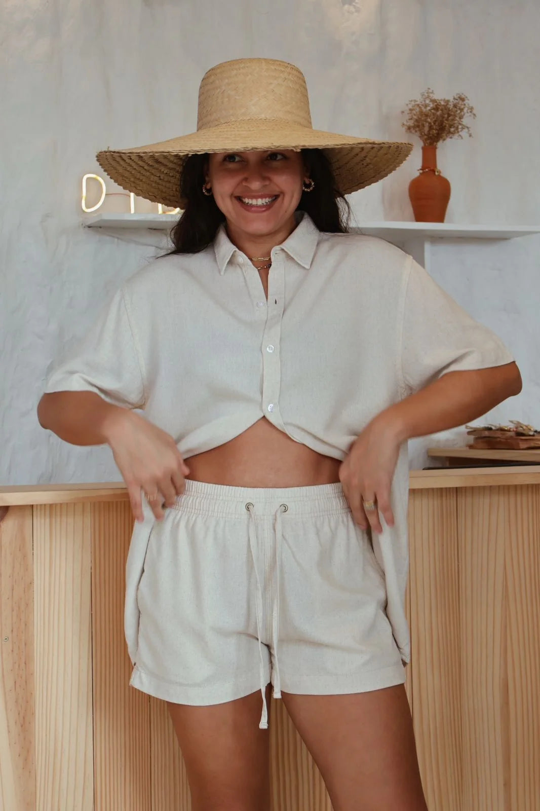 Camisa Linho Areia Clara